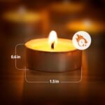 Ashlux Unscented Palm Tea Light Candles - 100 Count, 4.5-Hour Burn Time, Smokeless, Perfect for Weddings & Parties. - Image 2