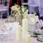 MTLEE 18-Piece Set: 3 Long-Lasting Unscented Pillar Candles (2x3, 6, 8 in) for Weddings & Parties - Ivory White - Image 5