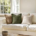 MIULEE Set of 2 Super Soft Beige Corduroy Pillow Covers, Boho Striped 18x18 inches for Couch, Living Room Decor. - Image 3