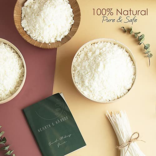 51-0aXps5oL._SL500_.jpg Hearth & Harbor 10 lb Soy Candle Wax Kit: Premium Wax Flakes, 100 Cotton Wicks, Stickers & Centering Devices - Image 3