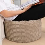 Asuprui Round Modern Pouf Ottoman - Foam-Filled Footrest for Living Room & Boho Decor - Image 6