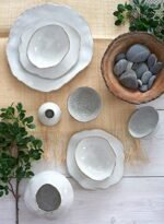 Serene Spaces Free-Form Edge Ceramic Bowl – Perfect Vintage Centerpiece, 6" L x 5.5" W x 2.75" H. - Image 5