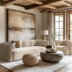 Acanva Cream Velvet 3-Seater Sofa: Modern Minimalist Comfort for Living Room or Apartment - Image 5