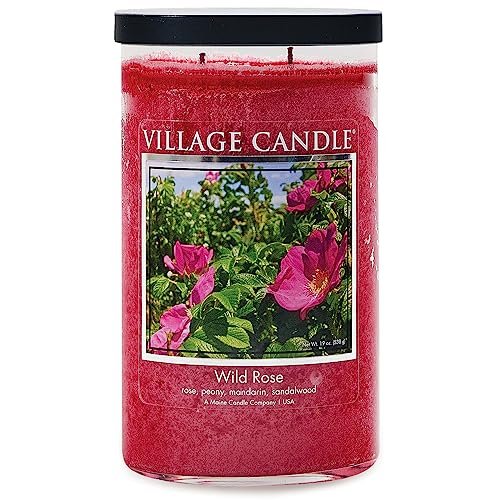 Village Candle Wild Rose Large Tumbler—19 oz. Pink Scented Candle Village Candle Wild Rose Large Tumbler Glass Jar, Scented Candle, 19 oz., Pink