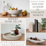 OAKOA Concrete Fruit Bowl - Large Modern Decorative Bowl for Kitchen and Entryway Tables - Image 2
