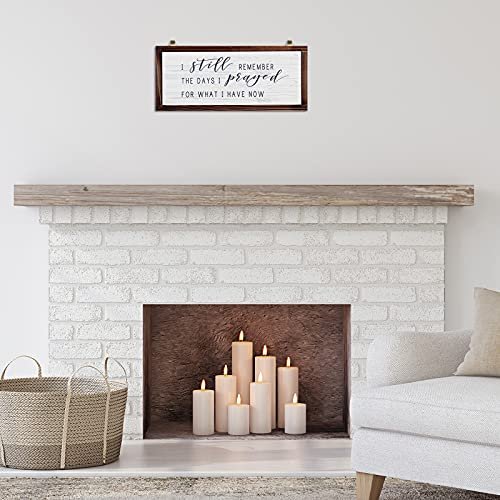 511VDkTZeKS._SL500_.jpg Rustic Wood Wall Sign: 'I Remember Praying for What I Have' - Vintage Farmhouse Decor - Image 5