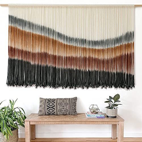 512lbtLrn9L._SL500_.jpg Large Tie-Dye Macrame Wall Hanging - 57" W x 35" L - Stylish Home Decor for Any Room. - Image 2