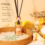 Reed Diffuser Set of 3 - Linen Vanilla Citrus Scent, 15 Sticks, 5.1 oz Total, Perfect for Home & Bathroom. - Image 2
