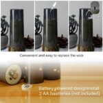 Kakoya Flameless LED Candles with Timer - 5 Flickering Candles for Romantic Home Decor, Grey Acrylic Shell with Star String, Battery Operated - Image 2
