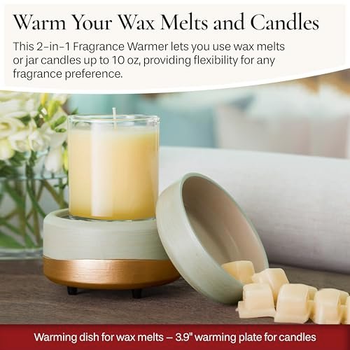 515HzV6uk1L._SL500_.jpg CANDLE WARMERS ETC 2-in-1 Candle and Fragrance Warmer: Heat Scented Candles and Wax Melts to Freshen Your Space. - Image 2