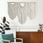 Guzhiou Large Macrame Wall Hanging - Boho Tapestry Art for Chic Home Decor, 43"x32" (Wood Beads) - Image 2