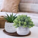 Winlyn 3-Pc Assorted Artificial Succulent Plants Set in Gray Geometric Pots for Indoor/Outdoor Decor. Perfect for Gifts! - Image 5