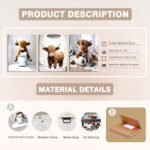 Funny Highland Cow Bathroom Wall Art Set - 3 Vintage Canvas Prints for Rustic Home Decor, 12x16 Inches - Image 6