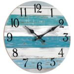 KECYET 10-Inch Battery-Operated Wall Clock: Silent, Blue Coastal Decor for Beachy Bathroom, Kitchen, Living Room, or Bedroom. - Image 4