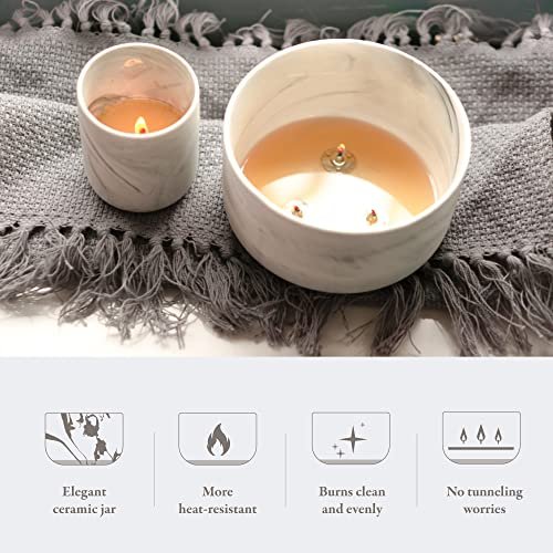 518VAyBXzzL._SL500_.jpg Hidden Label Large 14.8oz Vanilla Caramel Candle - 3 Wicks, Soy Wax, Ceramic Jar, Perfect Gift for Women - Image 5