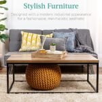 Best Choice Products 44" Rustic Industrial Coffee Table with Thick Wood Grain Top & Metal Frame - Image 4