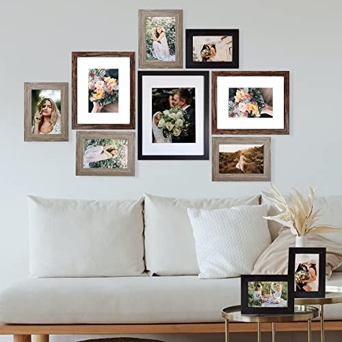 51AAqao4PZL._SL500_.jpg SESEAT 10-Piece Collage Picture Frame Set: 11x14, 8x10, 5x7, and 4x6 Frames in 3 Finishes. - Image 5