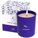 TranquilBliss Lavender Candles for Home Scented, 8 oz Scented Candles in Purple Jar for Mother's Day, Soy Wax for Women, 45 Hour Long-Lasting Burn, Trendy Gifts for Her for Mom Birthday - 1 Pack