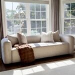 Acanva Cream Velvet 3-Seater Sofa: Modern Minimalist Comfort for Living Room or Apartment - Image 6