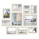 SONGMICS Picture Frames, Collage Picture Frames Set of 10, Two 8x10, Four 5x7, Four 4x6, Photo Frame for Wall Gallery Decor, Table Display, Glass, Natural Beige