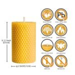 Set of 3 Handmade Beeswax Pillar Candles - Pure Beeswax Rolled for Gifts & Home Decor (2x3.4 in) - Image 5