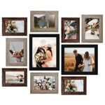 LUCKYLIFE Picture Frame Set 10-Pack, Gallery Wall Frame Collage with 8x10 5x7 4x6 Frames in 3 Different Finishes