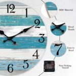 KECYET 10-Inch Battery-Operated Wall Clock: Silent, Blue Coastal Decor for Beachy Bathroom, Kitchen, Living Room, or Bedroom. - Image 5