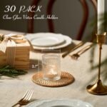 30-Pack Clear Glass Votive Candle Holders for Vintage Centerpieces, Home Decor, and Events. - Image 3