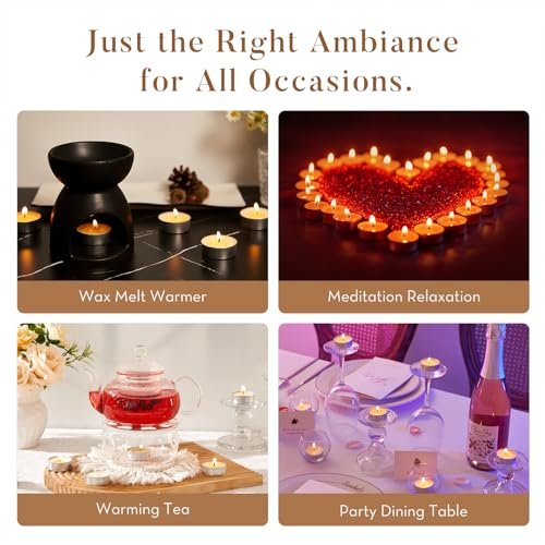 51FCIuSX0DL._SL500_.jpg Ashlux Unscented Palm Tea Light Candles - 100 Count, 4.5-Hour Burn Time, Smokeless, Perfect for Weddings & Parties. - Image 7