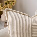 MIULEE Set of 2 Super Soft Beige Corduroy Pillow Covers, Boho Striped 18x18 inches for Couch, Living Room Decor. - Image 5