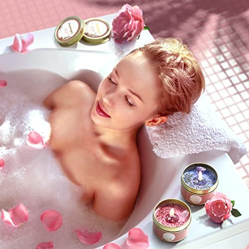 51Hwp7TIzPL._SL500_.jpg Inspireyes Aromatherapy Candles Gift Set for Women – Scented Soy Tins with Crystals & Flowers. - Image 4