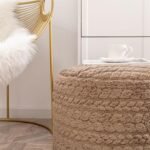 20x20x14 Round Pouf Ottoman - Boho Floor Pouffe for Couch & Sofa, Ideal Foot Rest for Living Room & Bedroom - Image 7