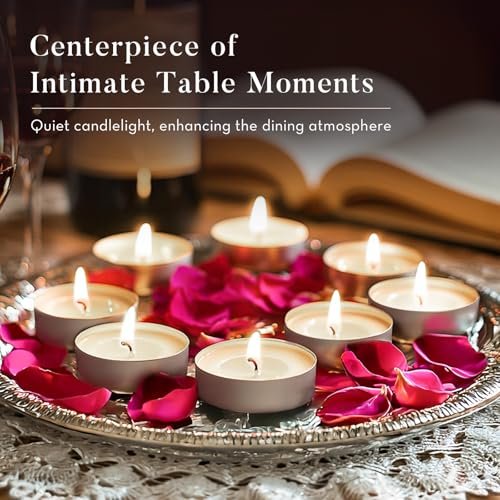 51KddDH2J6L._SL500_.jpg Ashlux Unscented Palm Tea Light Candles - 100 Count, 4.5-Hour Burn Time, Smokeless, Perfect for Weddings & Parties. - Image 4