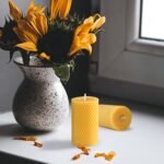 Set of 3 Handmade Beeswax Pillar Candles - Pure Beeswax Rolled for Gifts & Home Decor (2x3.4 in) - Image 3