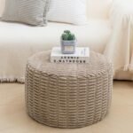 Asuprui Round Modern Pouf Ottoman - Foam-Filled Footrest for Living Room & Boho Decor - Image 8