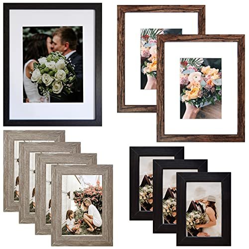 51LA1AVovZL._SL500_.jpg SESEAT 10-Piece Collage Picture Frame Set: 11x14, 8x10, 5x7, and 4x6 Frames in 3 Finishes. - Image 8