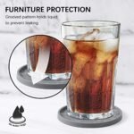 ME.FAN Silicone Coasters with Holder - 6 Pack for Hot/Cold Drinks, Thick, Non-Slip, Black Tray. - Image 4