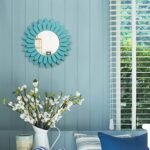 Honiway Coastal Wall Decor Mirror - 12" Wood Sunburst Boho Decor for Bedroom, Living Room, Bathroom - Image 3