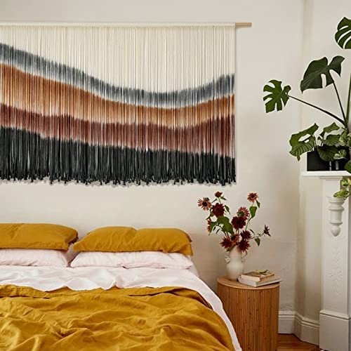 51OiUy3S-EL._SL500_.jpg Large Tie-Dye Macrame Wall Hanging - 57" W x 35" L - Stylish Home Decor for Any Room. - Image 3