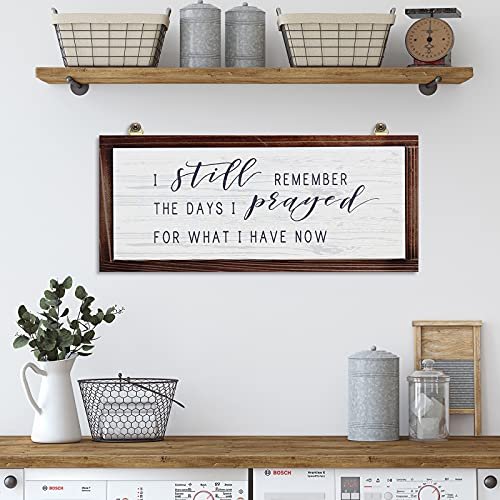 51OrKom2WNS._SL500_.jpg Rustic Wood Wall Sign: 'I Remember Praying for What I Have' - Vintage Farmhouse Decor - Image 6