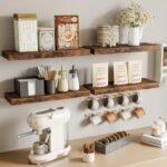 Fixwal 15.8" Rustic Wood Floating Shelves - Set of 4 for Bathroom, Living Room, Bedroom, Kitchen (Brown) - Image 7