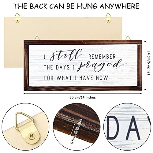 51PKcOVAKXS._SL500_.jpg Rustic Wood Wall Sign: 'I Remember Praying for What I Have' - Vintage Farmhouse Decor - Image 4