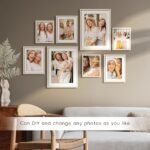 ArtbyHannah Stairway Gallery Wall Frame Set, Neutral Wood Decor, 8-Pack Assorted Sizes for Living Room, Entry - Image 5