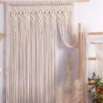 OIHYA Macrame Curtain Wall Hanging - Handmade Boho Curtains for Wedding Backdrop & Room Divider, 40"x80" - Image 3