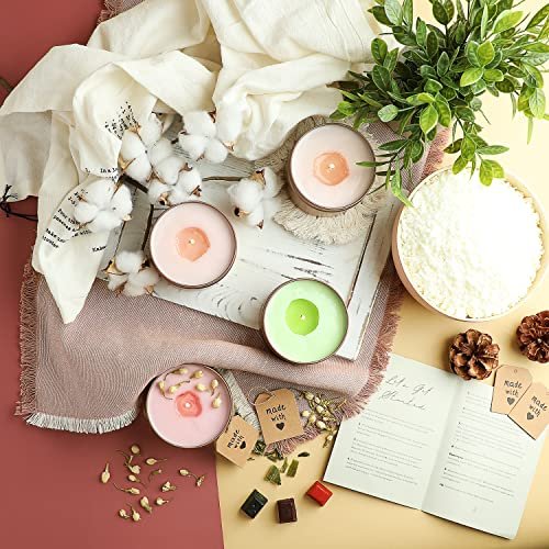51RSPVVWpL._SL500_.jpg Hearth & Harbor 10 lb Soy Candle Wax Kit: Premium Wax Flakes, 100 Cotton Wicks, Stickers & Centering Devices - Image 8