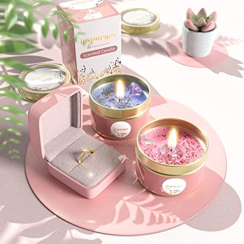 51SpCsr0JHL._SL500_.jpg Inspireyes Aromatherapy Candles Gift Set for Women – Scented Soy Tins with Crystals & Flowers. - Image 3