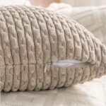 Cozoomy Set of 4 Neutral Corduroy Throw Pillow Covers 18x18 Inches for Sofa & Living Room - Image 6