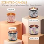 4-Pack Natural Soy Scented Candles for Women - Handmade Pottery Aromatherapy Gift Set for Any Occasion - Image 2