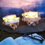 Sziqiqi Handmade Wooden Tea Light Candle Holder with Glass Cup for Rustic Farmhouse Decor - Image 7