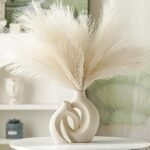 Lvases Snuggle Hollow Ceramic Vase Set of 2 - Nordic Boho Chic Flower Vases for Home Decor, Milky White (6.3" W x 8.4" H) - Image 4